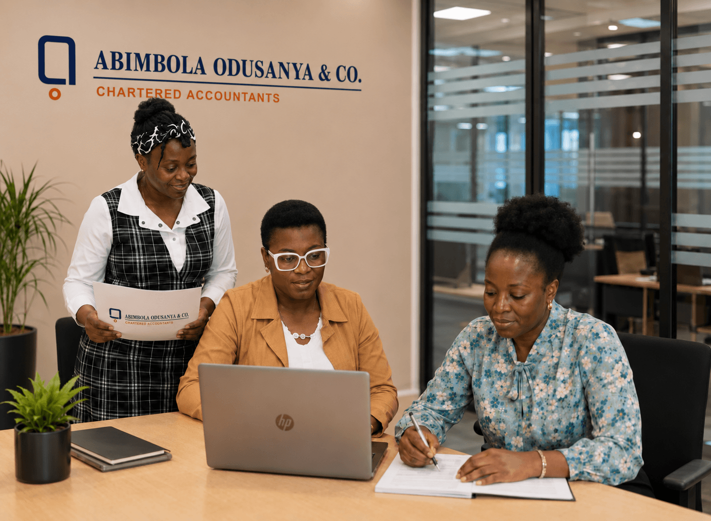 Abimbola Odusanya & Co. advisory team working with client files