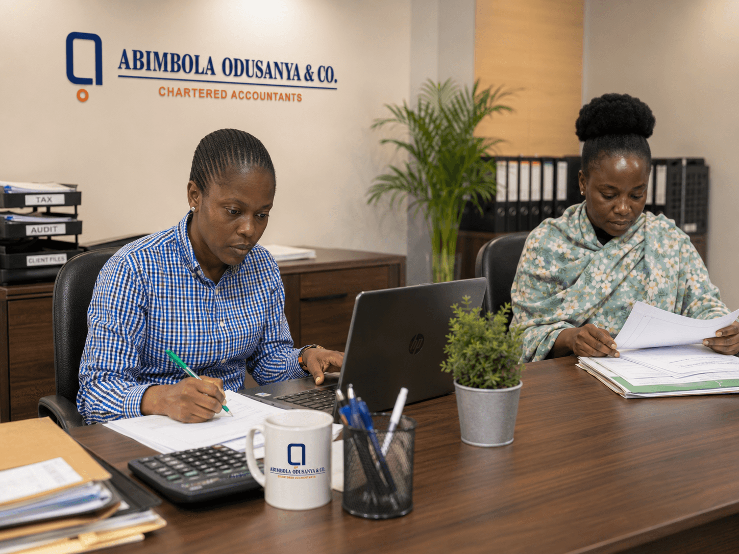 Abimbola Odusanya & Co. staff reviewing tax, audit and client files
